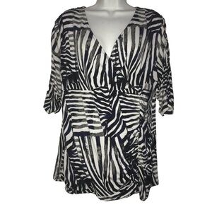 Style & Co Cross Bodice Stretch Jersey Top XL *